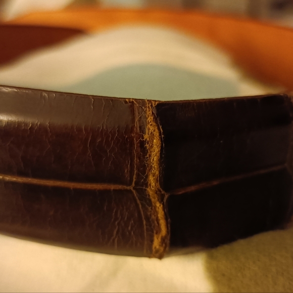 Saddlebags Alligator Belt, .925 & 14k Gold Filled Vogt Triple Horseshoe Buckle - Picture 10 of 11